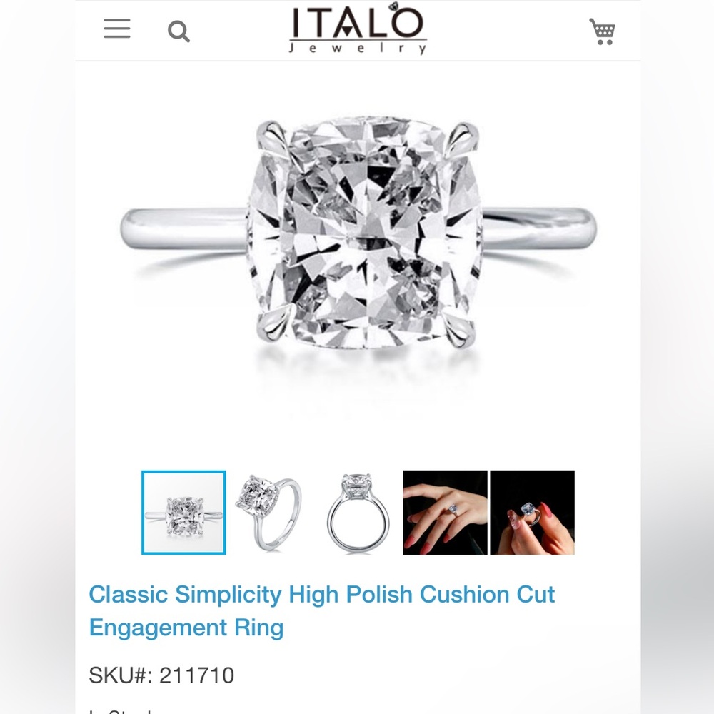 Italo Eternity Created White Sapphire Wedding Band Size 5 3/4 Brand New
